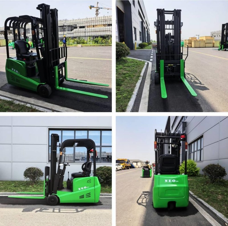 Details of electric mini 3 wheel forklift with rubber tires